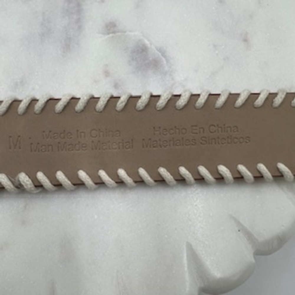 Wild Fable Women Brown Western Whipstitch Belt Silver Engraved Buckle Medium NEW - Picture 7 of 8
